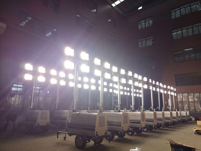 4*1000W Portable Lighting Tower Trolley Compact Light Tower