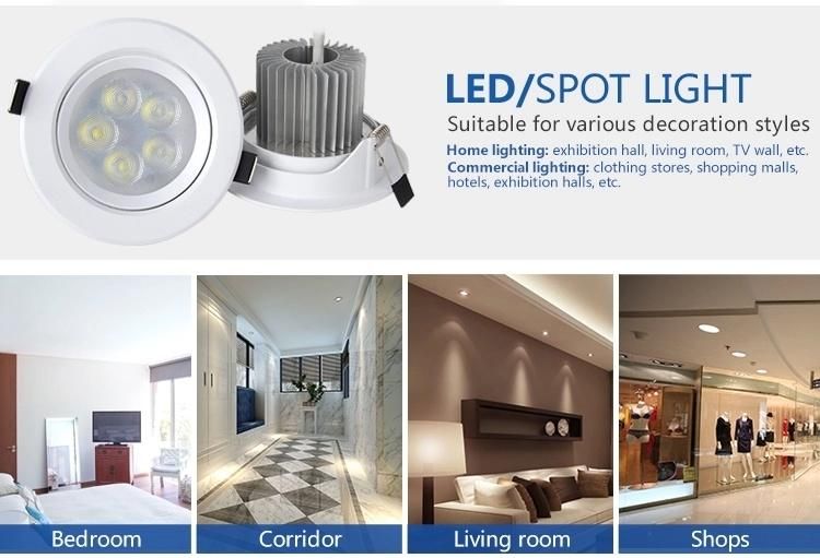 3W 5W 7W 9W 12W Ceiling Recessed Shopping Mall Hotel Living Room Project Downlight