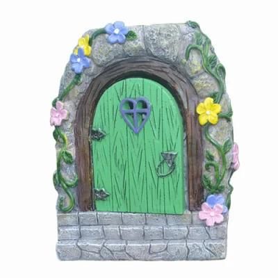 Mini Figurine Garden Door Stone Fairy Garden Miniature Craft Solar LED Step Stone Door Decorative Sculpture Solar Power Resin Wyz20508