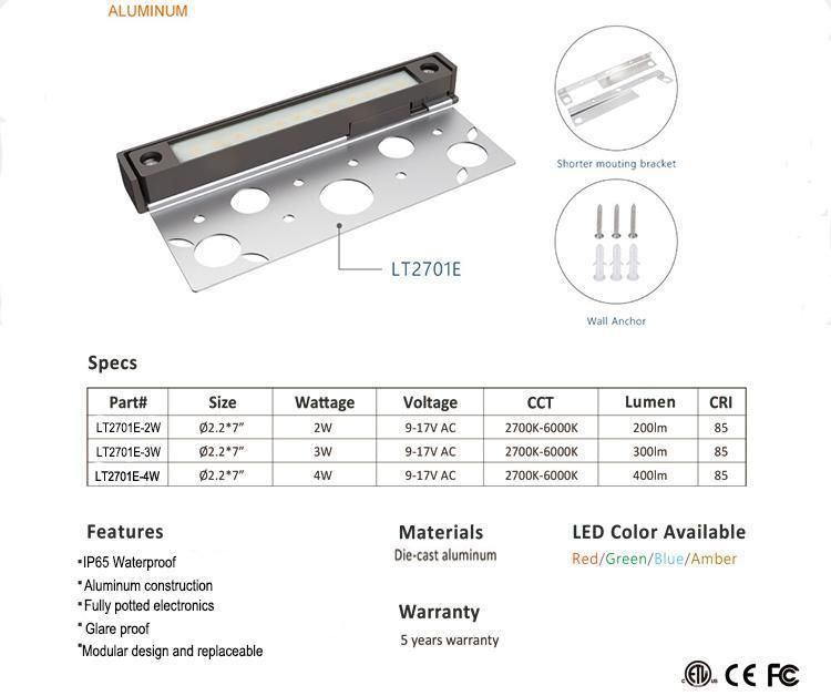 Lt-2701e IP65 Waterproof 3W Hardscape Light for Landscape Lighting