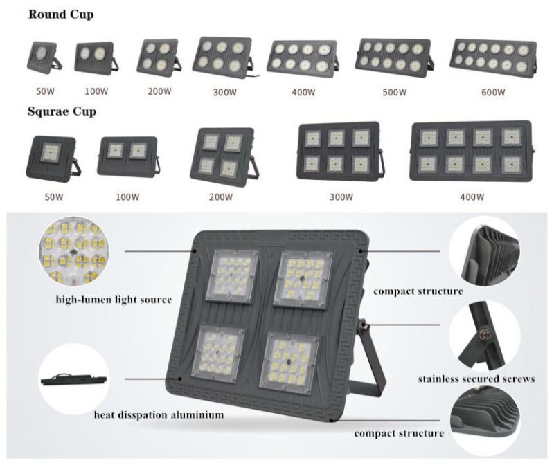 400W Factory Direct Supplier Msld Grey Model Outdoor LED Floodlight