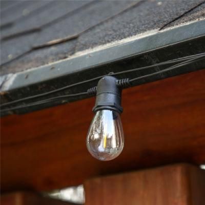 45FT 13.7m Length S14 Bulb Outdoor Hanging Light with Solar Power
