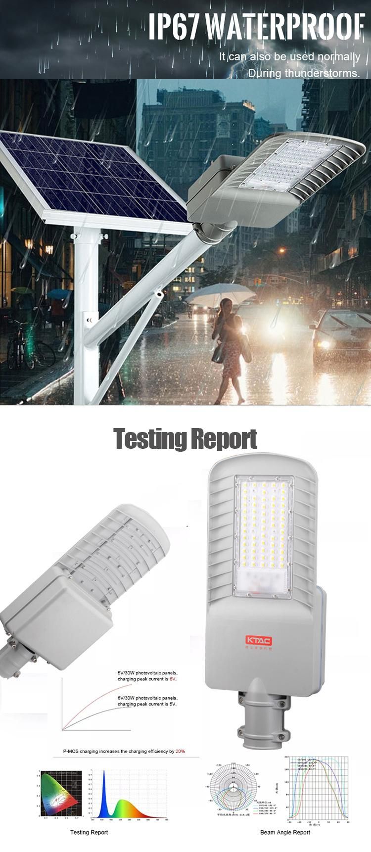 Lithium Battery High Brightness Waterproof Outdoor Solar Power Garden LED Street Light