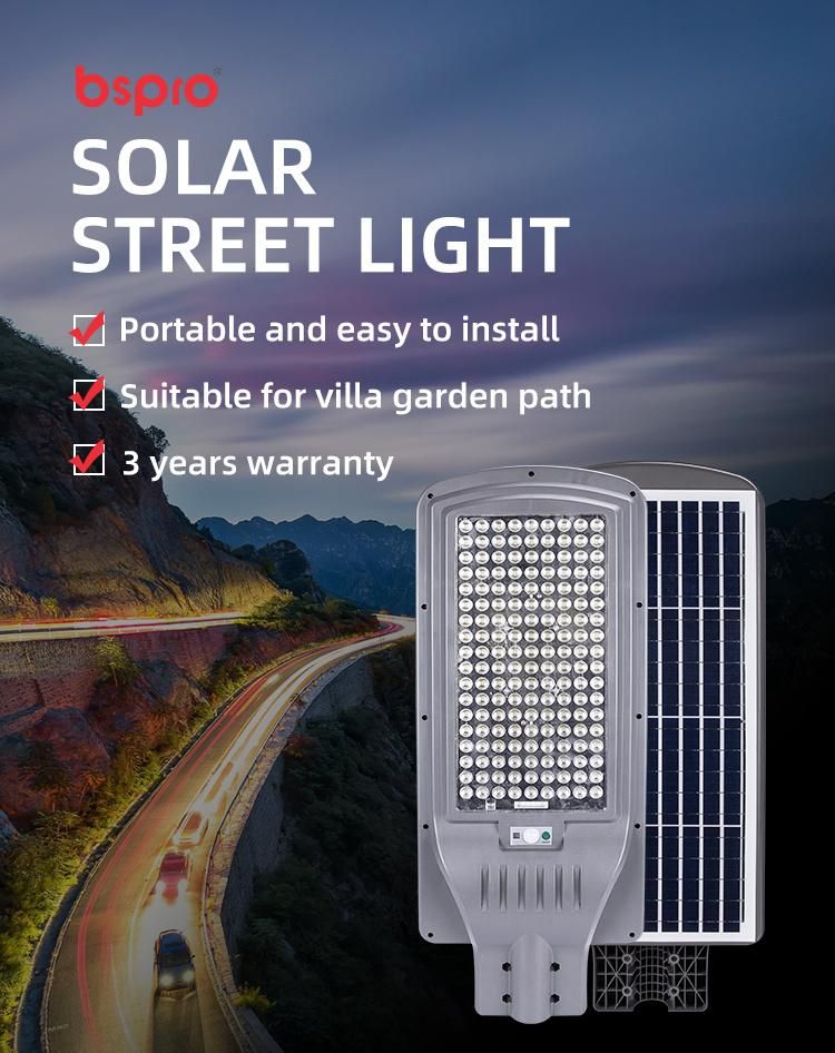 Bspro Wholesale Integrated All in One Outdoor 100W 200W 400W IP65 Remote Control LED Solar Street Light