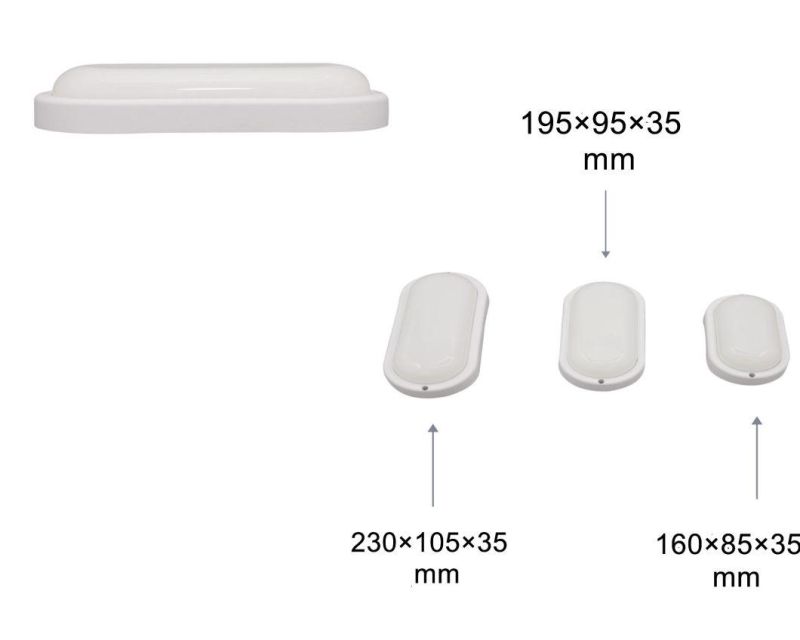 Energy-Saving Moisture-Proof Lamps LED Waterproof Bulkhead Light White Oval 15W with CE/RoHS