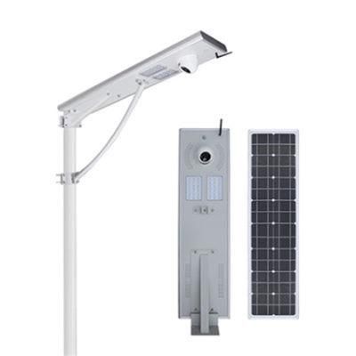 All-in-One CCTV Camera Solar LED Street Light Outdoor Waterproof 20W/30W/50W/60W/80W/100W 80PCS LiFePO4 Battery Garden/Road Light