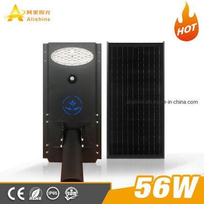 Garden Roadway Outdoor Lighting Lamp IP65 All in One Integrated Solar Power LED Street Light 56W