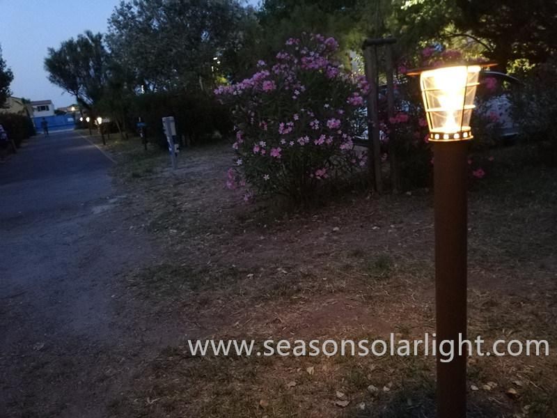 2m Outdoor Stainless Steel Garden Smart LED Lighting Solar Lawn Light for Landscape Yard Pathway Lighting
