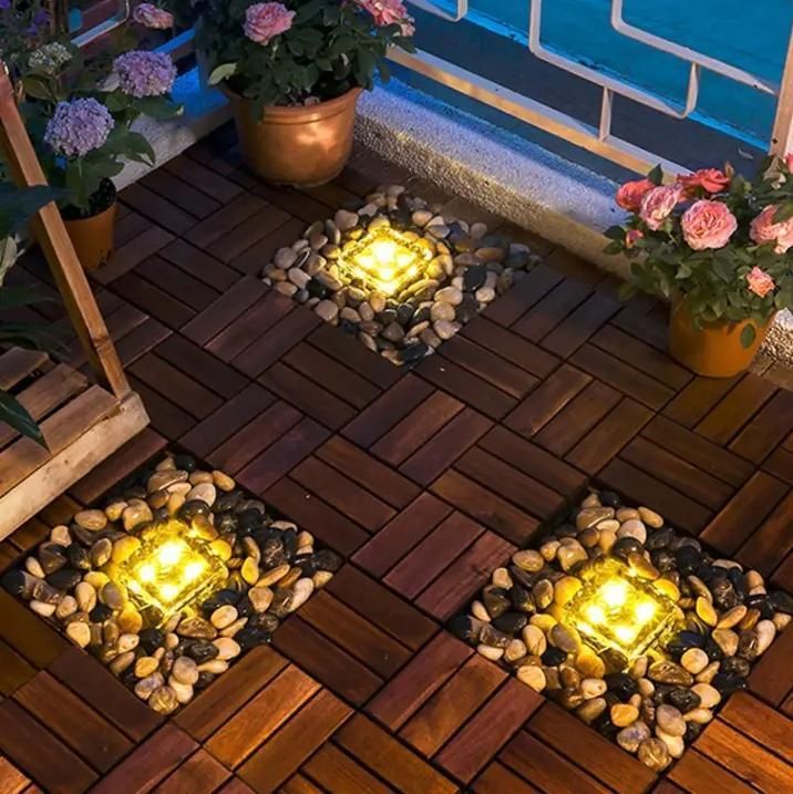 Garden Solar Energy Buried Lights Outdoor LED Ice Brick Light IP65 Waterproof Night View Illumination Decorative Lights