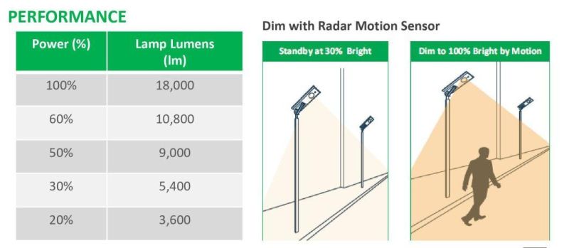 180000 Lamp Lumen LED Solar Street Light with Smart Iot CCTV System