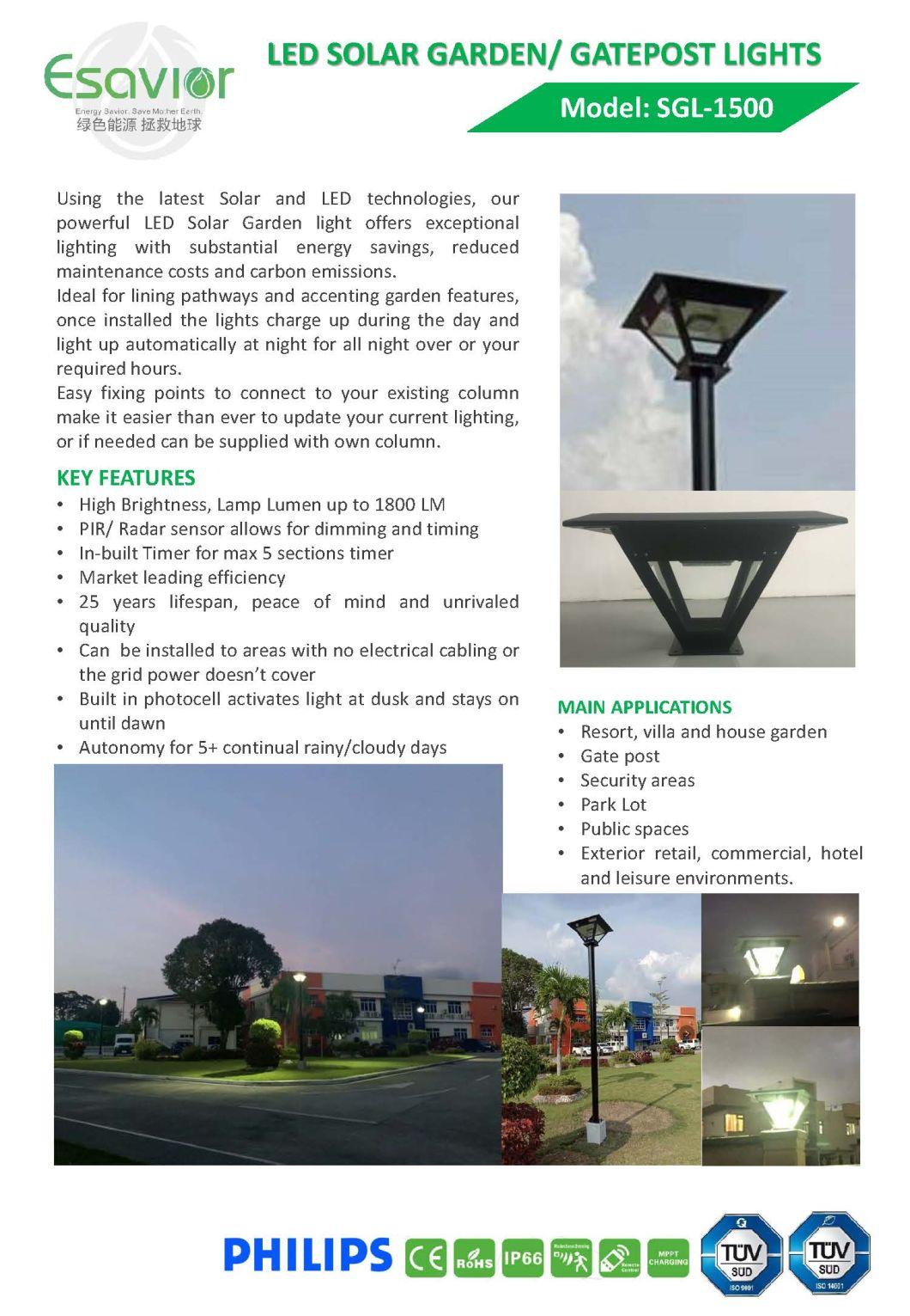 LED Solar Garden/ Gatepost Lights/Solar LED/ Solar Street/LED Solar Street/Integrated Solar Street/All in One Solar Street Light