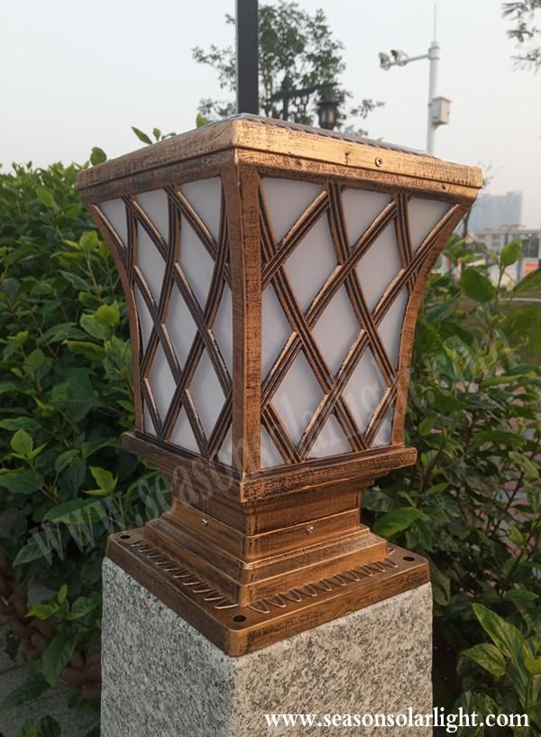 High Power Energy LED Lamp Main Gate Solar Lightings Outdoor Pillar Lamp with LED Light Bulb