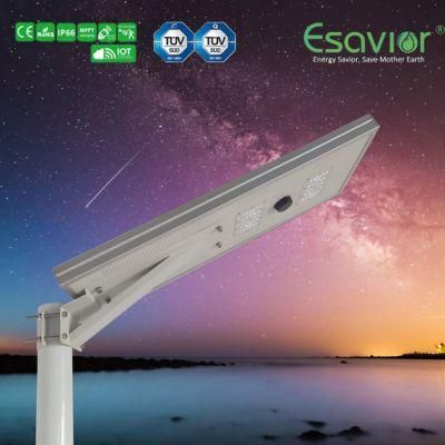 5000lm IP66 Waterproof 50W Integrated Solar Street Lighting Motion Sensor LED Solar Light All in One Manufacturer Ce RoHS TUV IP66
