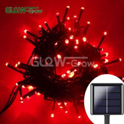 Red Christmas Solar Powered String Light Fairy Light LED Light Chain for Wedding Party Garden Home Street Tree Commercial Decoration