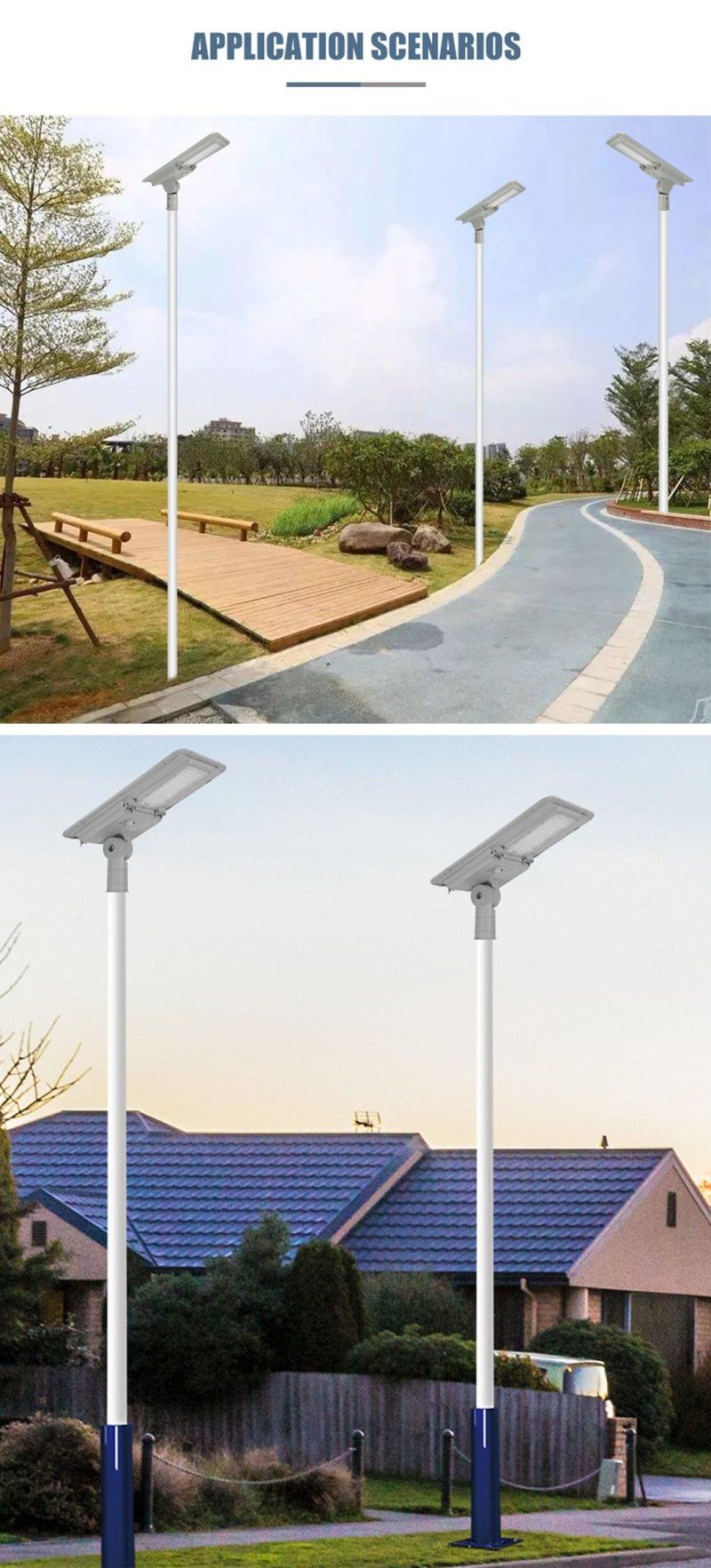 All in One Solar LED Street Light Die-Casting 60W 100W 150W 180W for Project Easy Install High Effciency Solar Panel
