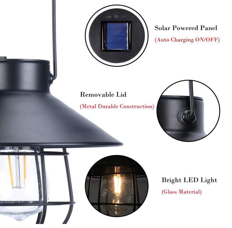 Outdoor Solar Tungsten Light Hanging Light Garden Courtyard Camping Light