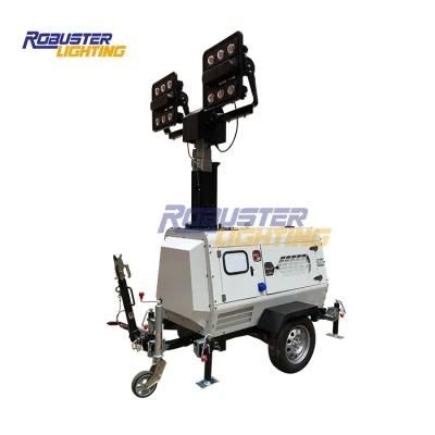 Airport 9m Hydraulic Lighting Tower Telescopic Portable LED Light Tower