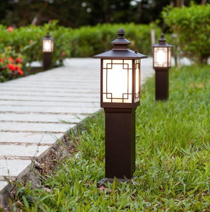 New Chinese Style Outdoor Villa Courtyard Doorpost Wall Garden Lamp