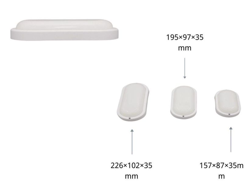 CE RoHS Approved Outdoor Moisture-Proof White Oval 12W Light by Factory Direct Sales