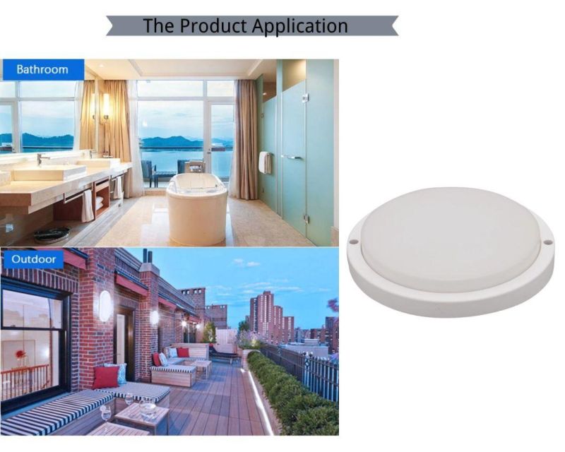 Classic B3 Series Energy Saving Waterproof LED Lamp Round White 12W for Shower Room