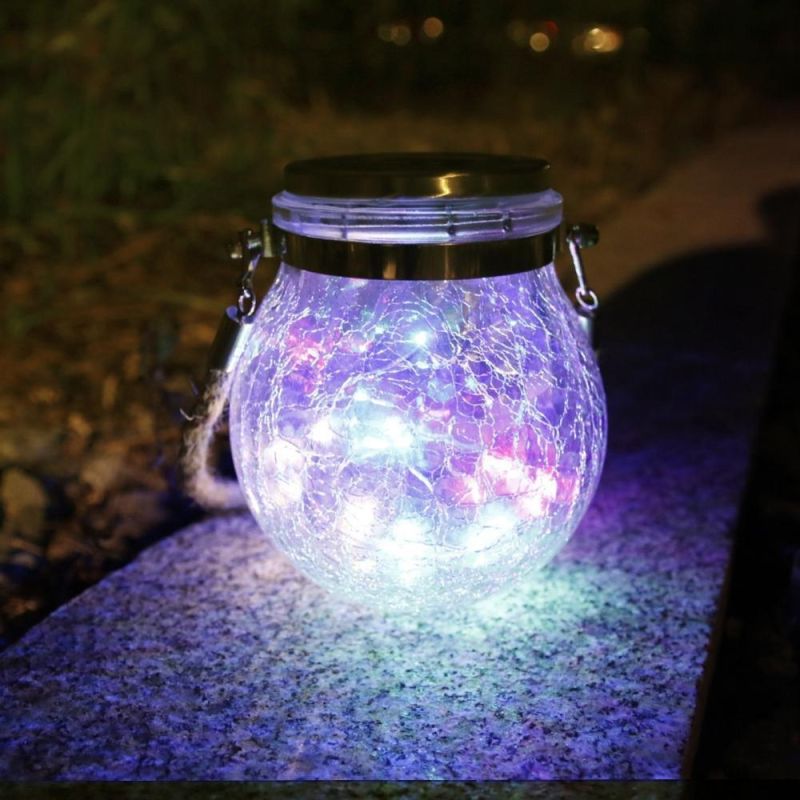 Creative LED Solar Lamp Outdoor Solar Crackled Glass Lamp Solar Powered Outdoor Lanterns Garden Decoration Outdoor Wyz20503