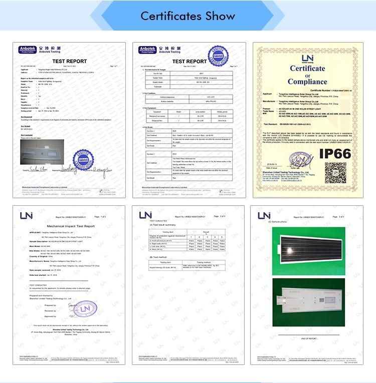 CE and RoHS Approved Integrated 60W Solar Street Lights