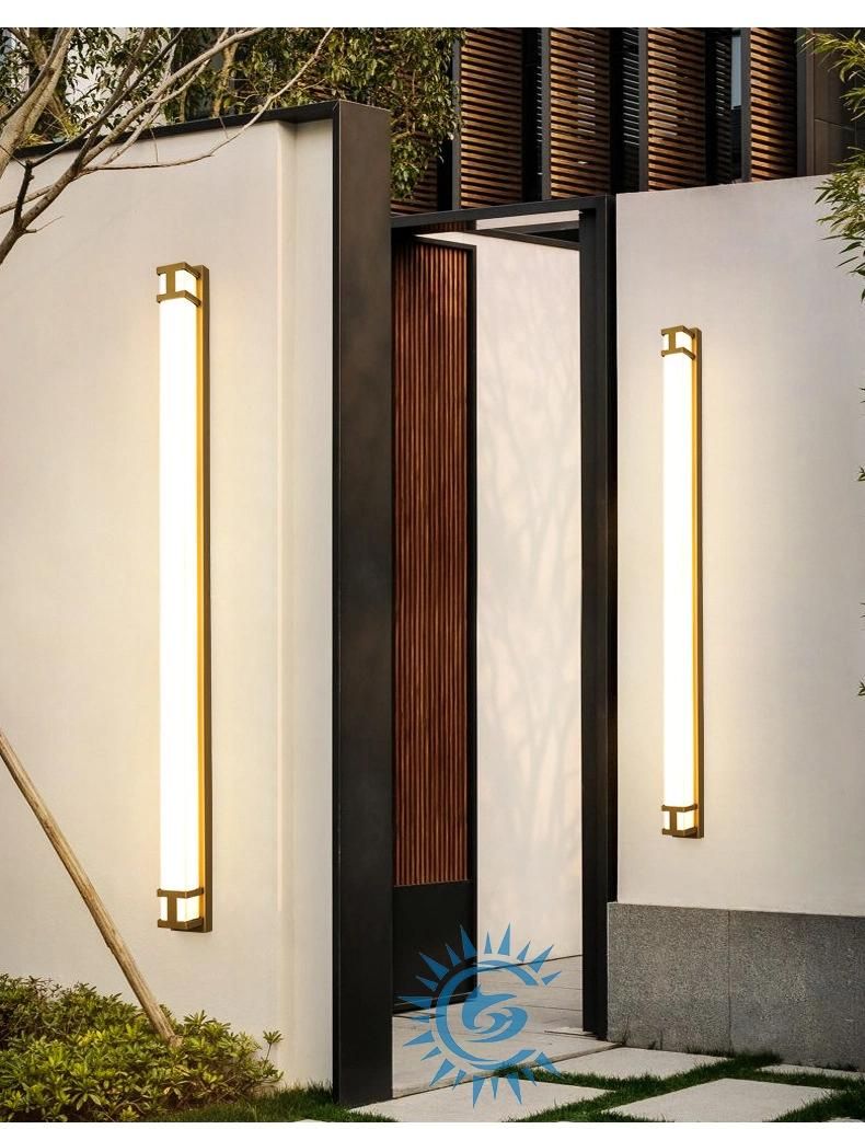 Modern Minimalist Outer Garden Courtyard Background Wall Decoration Line Light Strip Waterproof Lamp Fixtures