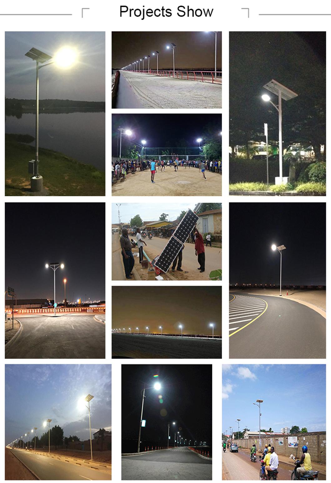 80W Lithium Battery Solar Street Light with Pole Manufacture Factory in China