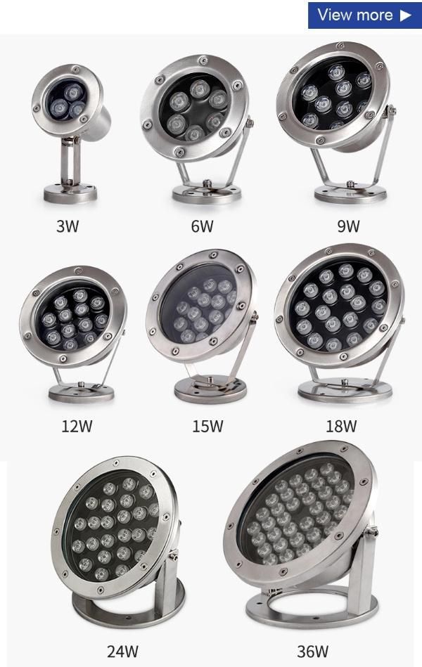 12V/24V 6-36W LED Fountain Lamp LED Underwater Light IP68 Waterproof Fountain Swimming Pool Light Plaza Garden Pond Decor Underwater Light