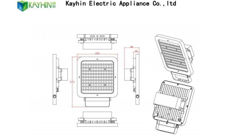 100W to 500W Outdoor Waterproof LED Stadium Flood Lights 90 Degrees 20 Degrees Beam Angle for Parking Lot Tunnel Billboard Industrial Floodlight