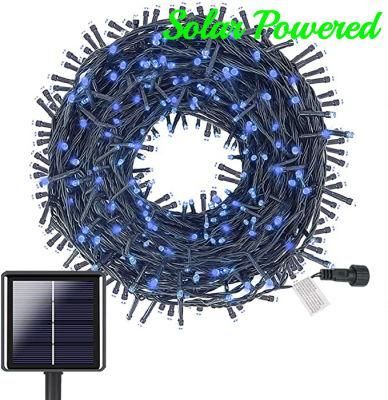 Blue Black Cable Solar Powered Mini Christmas LED String Light Fairy Light for Garlan Home Party Garden Tree Patio Decoration