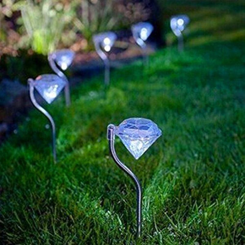 4PCS LED Solar Garden Lights for Pathway Flowerpot Trail