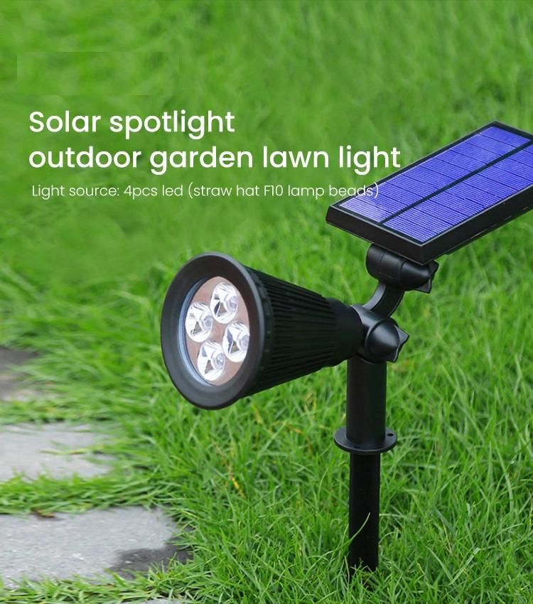 Garden Lawn Spotlight and Outdoor Solar Landscape Spotlight, Solar Spot Lights with Waterproof LED and Solar Panel Integrated, Solar Powered Spotlight