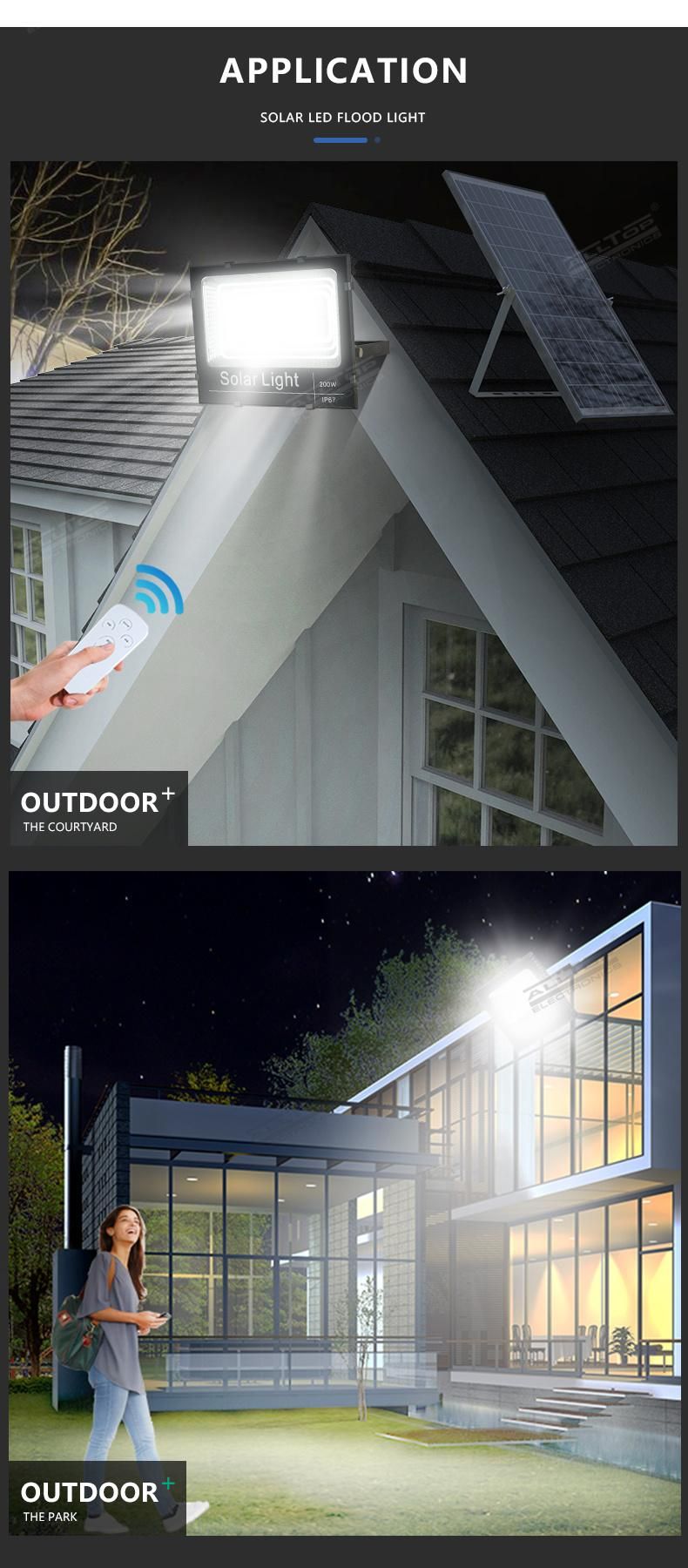 Alltop Wholesale Price Slim SMD Outdoor Rainproof IP67 25W 40W 60W 100W 200W 300W LED Solar Floodlights