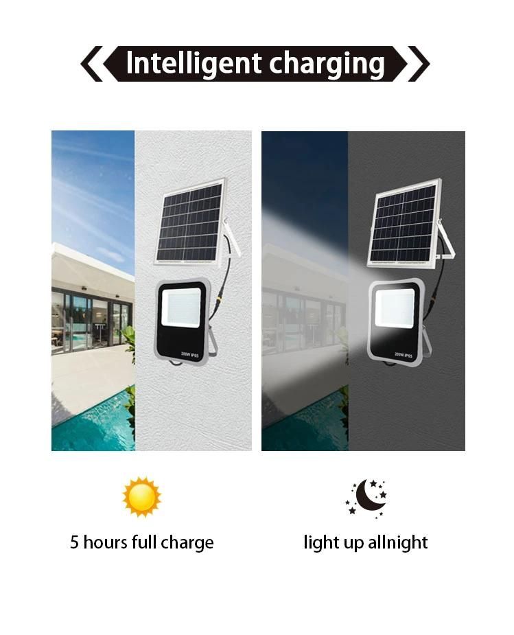 Manufacturer Aluminum Housing Parking Lot Tower Solar Dusk to Dawn 50 Watt 12 Volt LED Flood Light