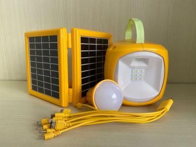Portable Solar LED Lantern with Solar Panel and 1PC LED Bulb Mobile Phone Charger