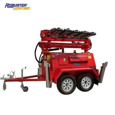 Construction 9m Telescopic Mast Diesel Generator Mobile LED Light Tower