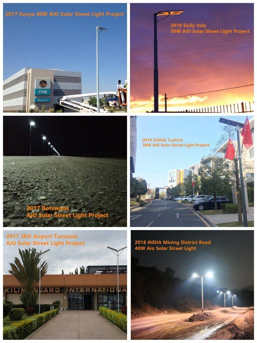 120W All in One Solar Smart Sensor Street Light Ce RoHS ISO TUV Certificated for Highway Using