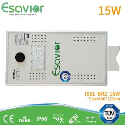 15W 1500lm All in One Integrated Solar Street Outdoor Garden LED Light Motion Sensor Solar Lamp