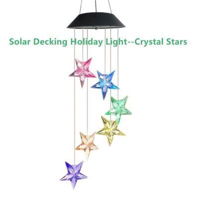 Multi-Color Changing Outdoor Lights Solar Wind Chime Star Lights LED Decking Hanging Patio Lamp