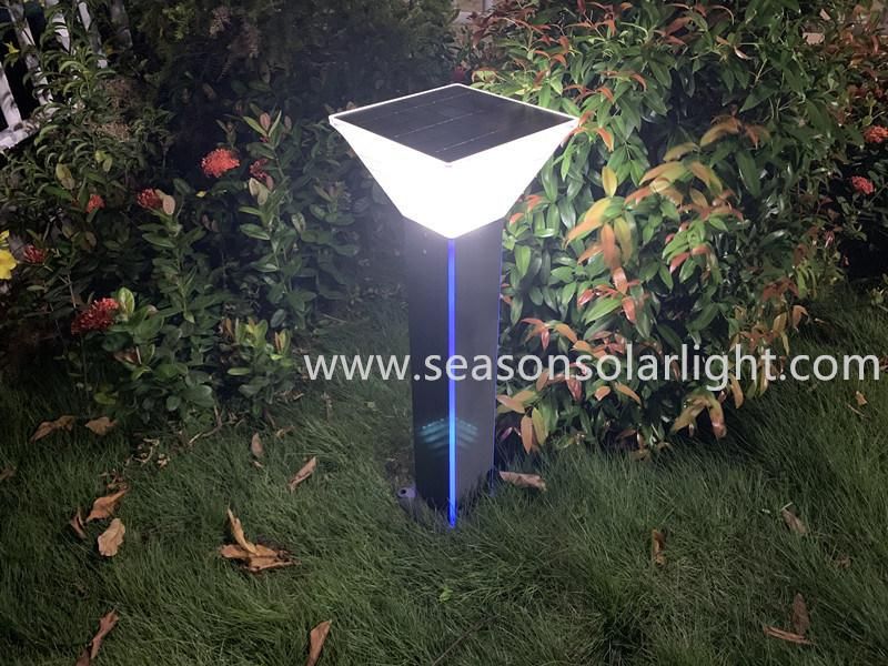 Height Customized Alu. Material Lamp Solar Powered Outdoor Garden Light with Warm+White LED Light