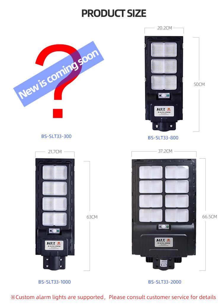 Bspro 1000W Alarm Integrated Road Industrial Outdoor Lamp Color Changing Energy Solar Power Street Light
