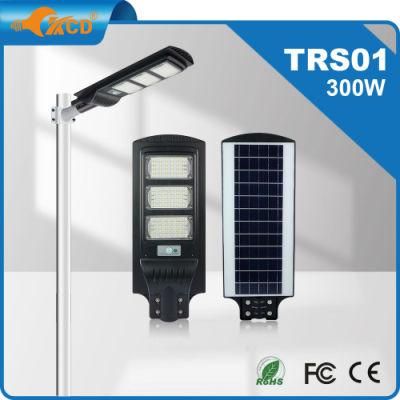 Road Delicate Appearance High Power High Lumen Aluminum Alloy All in One IP65 LED Solar Street Light 200W 6000K