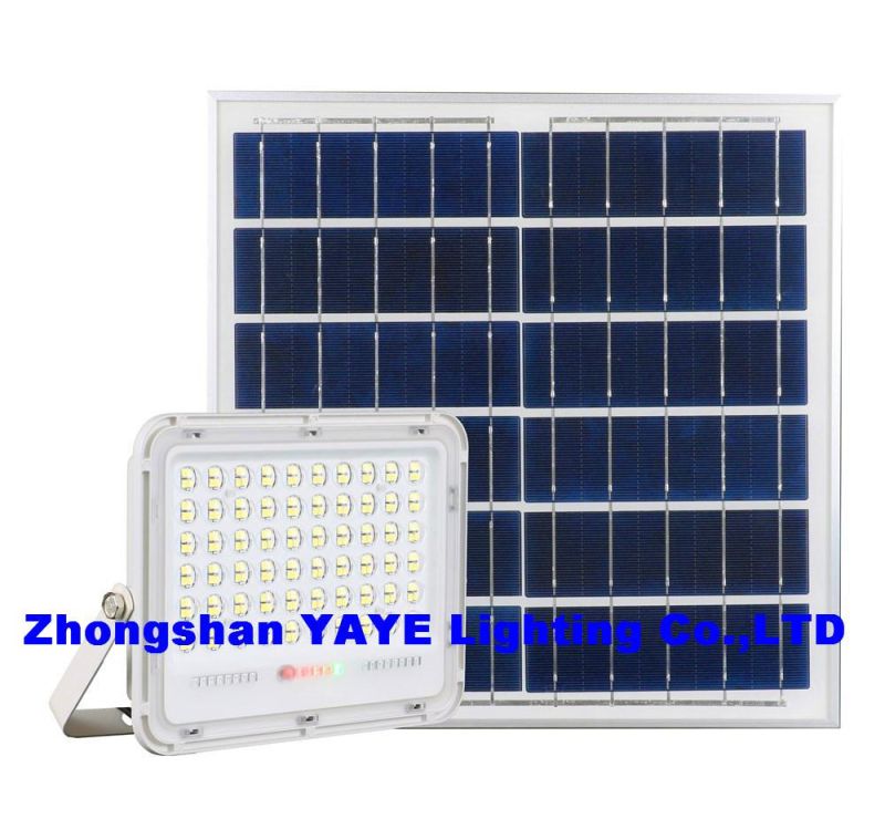 Yaye 2021 Hot Sell New Design 100W Solar LED Flood Lamp with Control Modes: Time Control +Light Control + Flash Light +Remote Controller