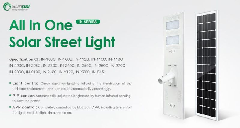 Sunpal Customized OEM ODM 10W 20W 30W 40W 50W Remote APP Control Solar Street Light Europe Stock Price List