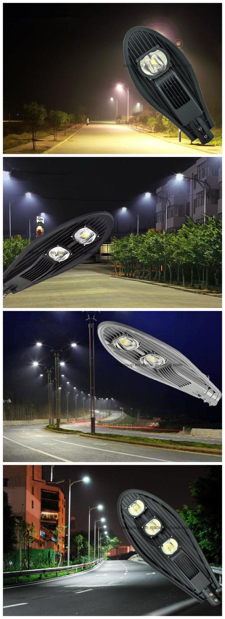 Die-Casting Aluminum and PC Lens 3 COB LED 120W IP65 Roadway Lighting LED Pole Lights