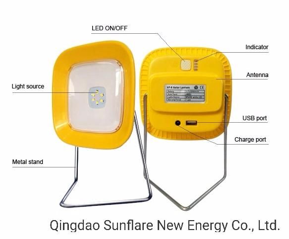 Ngo Portable Hanging Solar LED Lantern Lamp LED Light with Mobile Phone Charger for Nigeria/Africa/Ethiopia/India Areas