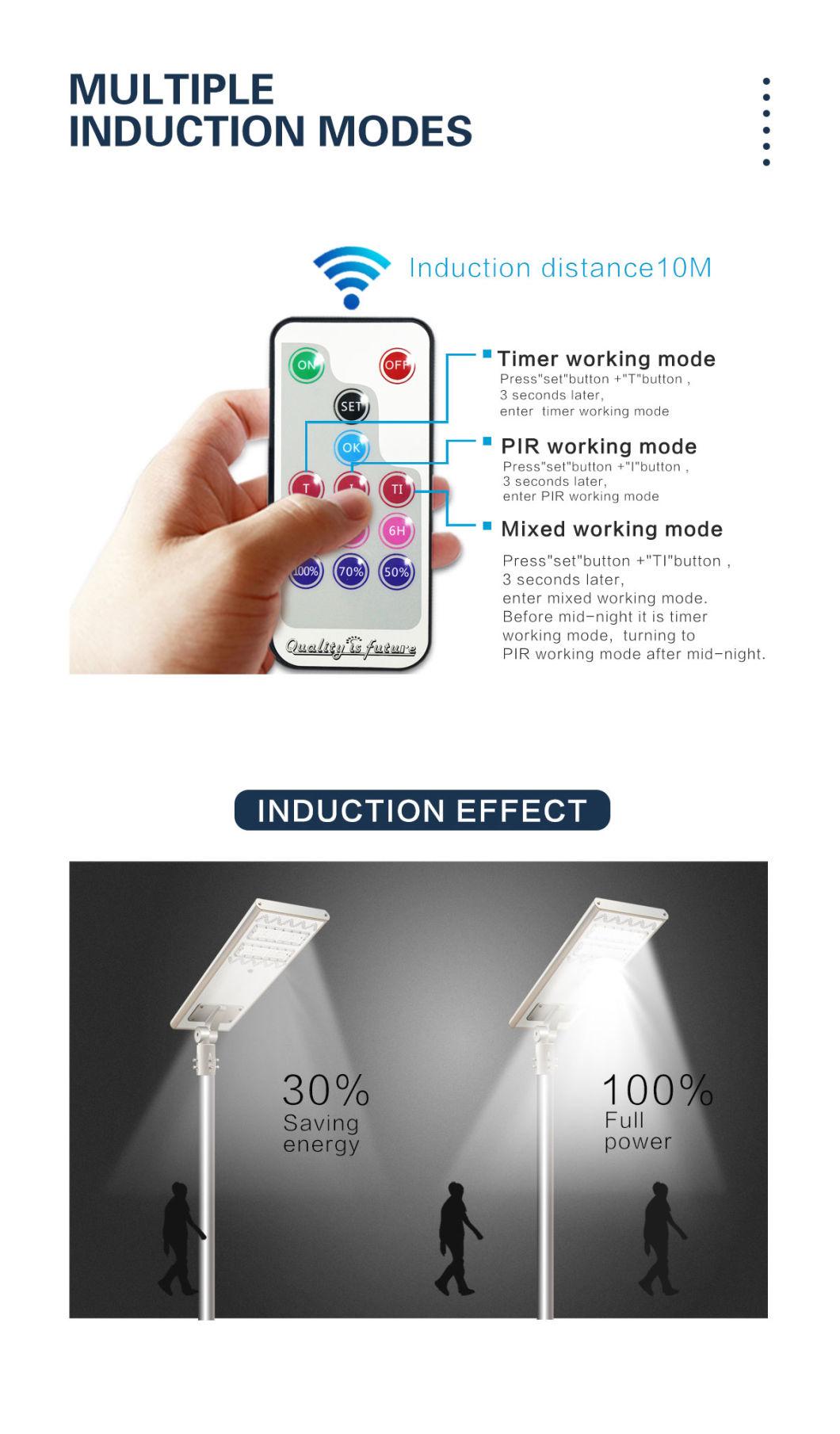 Solar Energy Saving 20W 30W 40W 50W 60W 70W 80W 100W Integrated Lamp, All in One Solar LED Street Lights