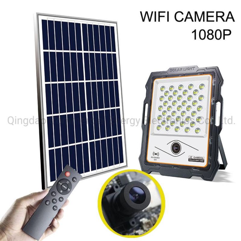 Mj-Dw901camera Radar Motion Sensor WiFi Control Solar Flood Light for Camping Security Factory Flower Farm