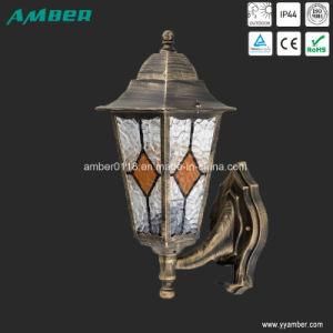 Gold Glass Outdoor Wall Light with Sensor